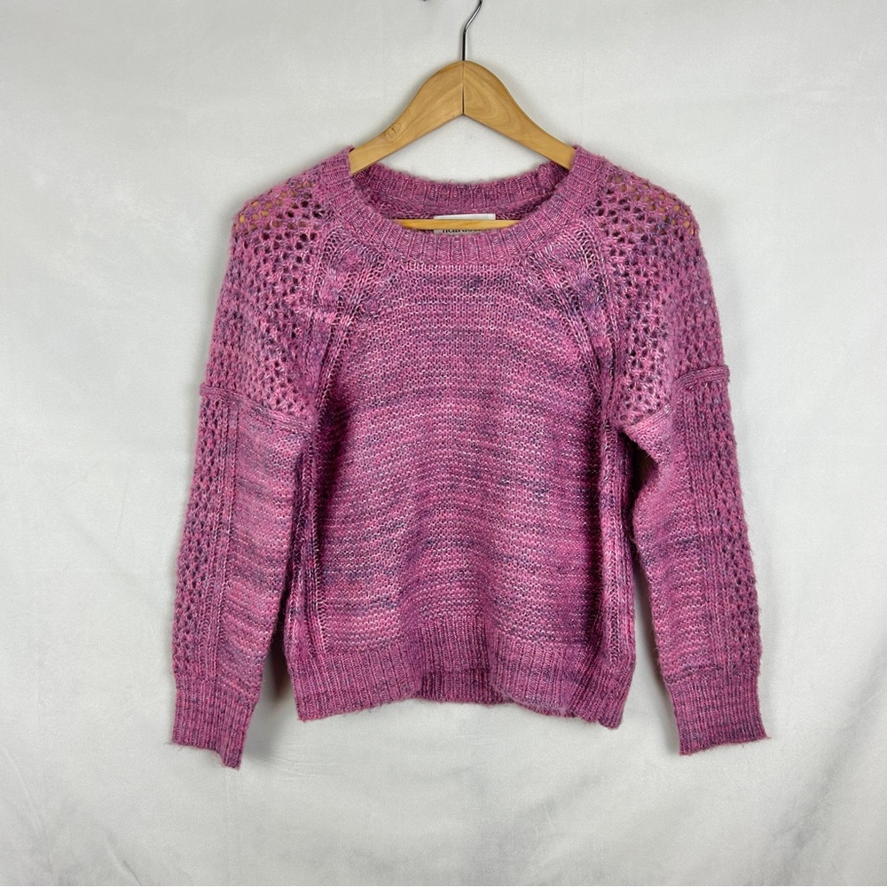 HEARTLOOM Pink Purple Knit Pullover Sweater Sz Xs